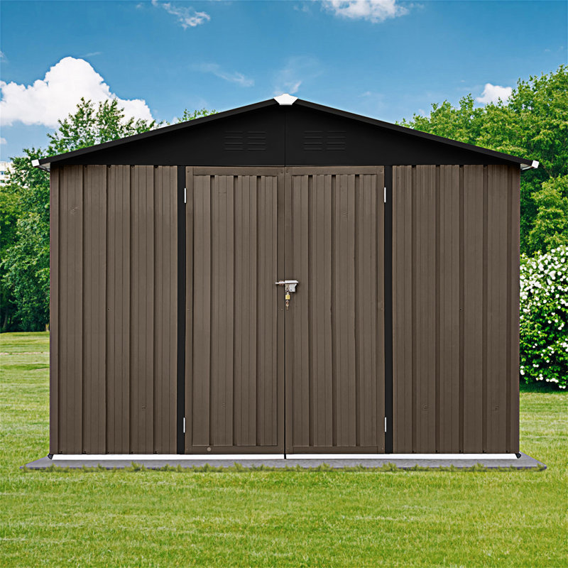 Remises de jardin en métal, H 75,6 po x l 99,6 po x P 70,9 po, Vert