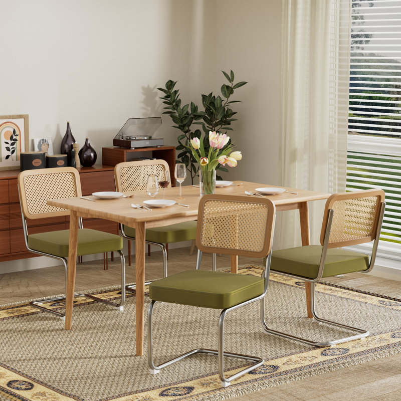 Ensemble de chaises de salle à manger Mid-Century, 4, Vert