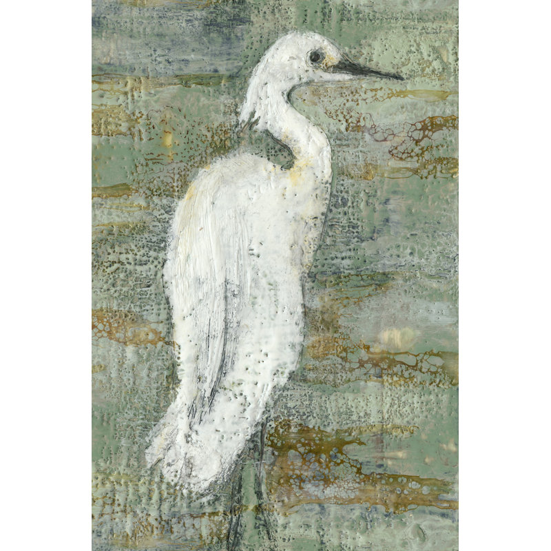 Textured Heron II by Jennifer Goldberger - Wrapped Canvas Art Prints, 46cm H x 30cm W