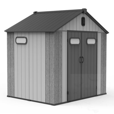 Storage Shed with Lockable Doors and Windows