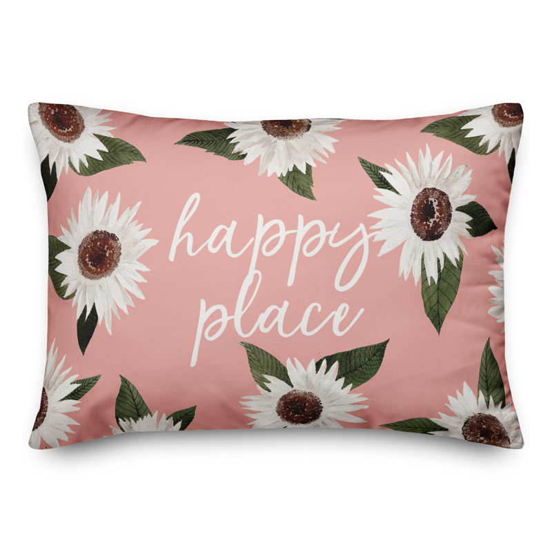  Housse de coussin rectangulaire et insert Happy Place, Rose