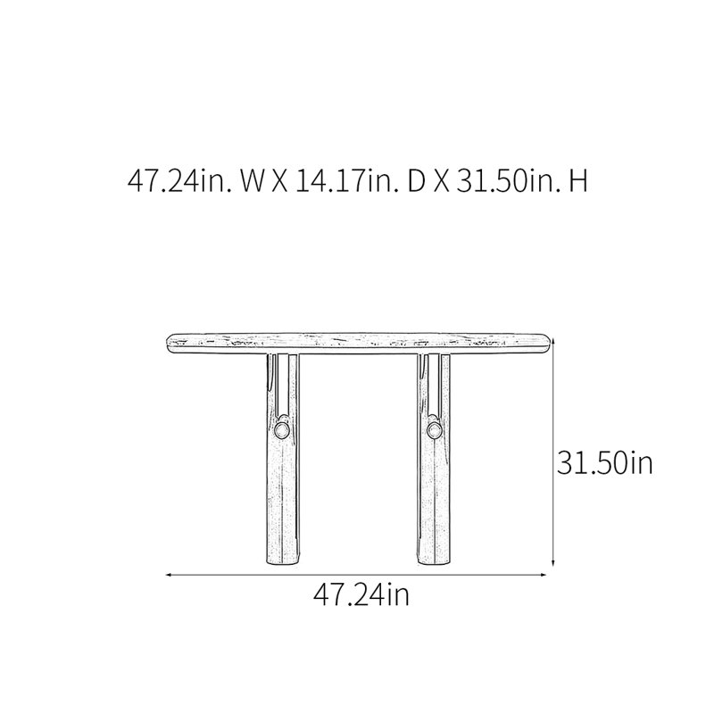 Console Retro Minimalist Art, H 31,5 po x l 47,24 po x P 14,17 po