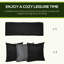 Balancelle de patio pour trois personnes avec auvent noir et coussin d'assise ajustable
