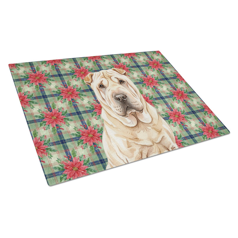 Planche à découper en verre Shar Pei, Crème