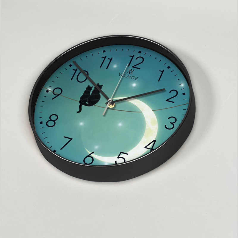Cobleskill Elegant Decorative Wall Clock, 12 in Diameter, 1.8 in Thick | 100% Plastic Frame, Real Glass Cover | Perfect for Home Décor, Living Room, and Office | Stylish Timepiece with Modern Design