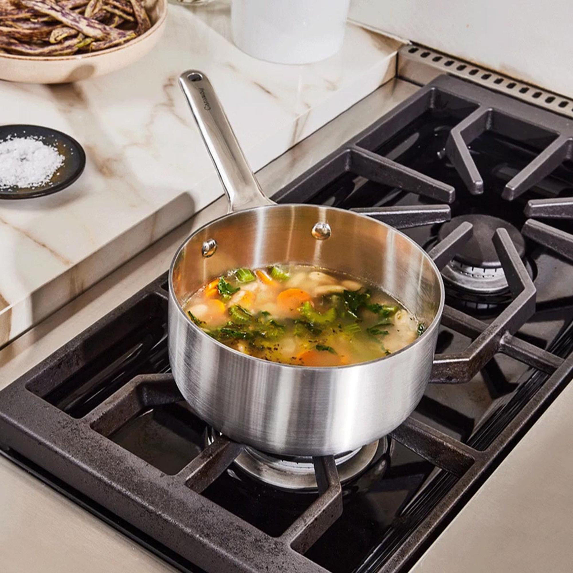 Caraway 3Qt Stainless Steel Saucepan W/ Lid, 1. 75 quarts