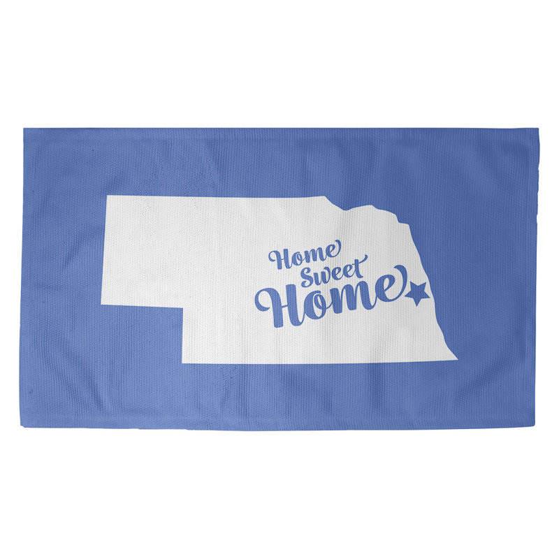 Tapis de maison bleu doux Omaha, Rectangle 3 pi x 5 pi