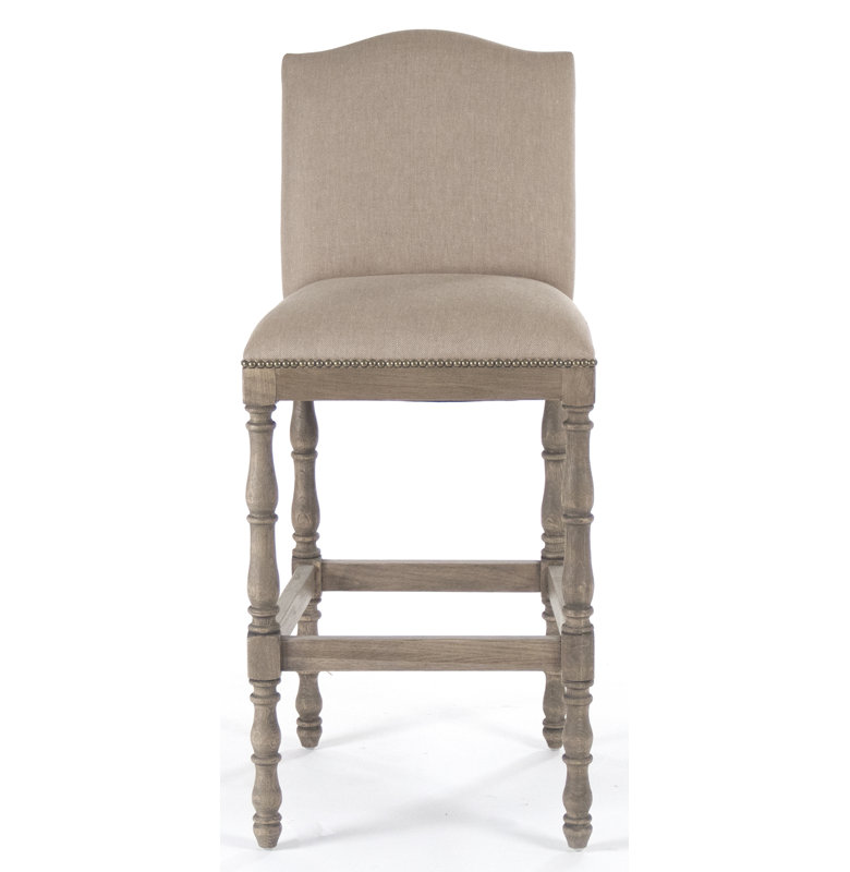 Fontenay Upholstered Counter Stool with Solid Wood Frame, Limed Grey, Bar Stool (30.75" Seat Height)