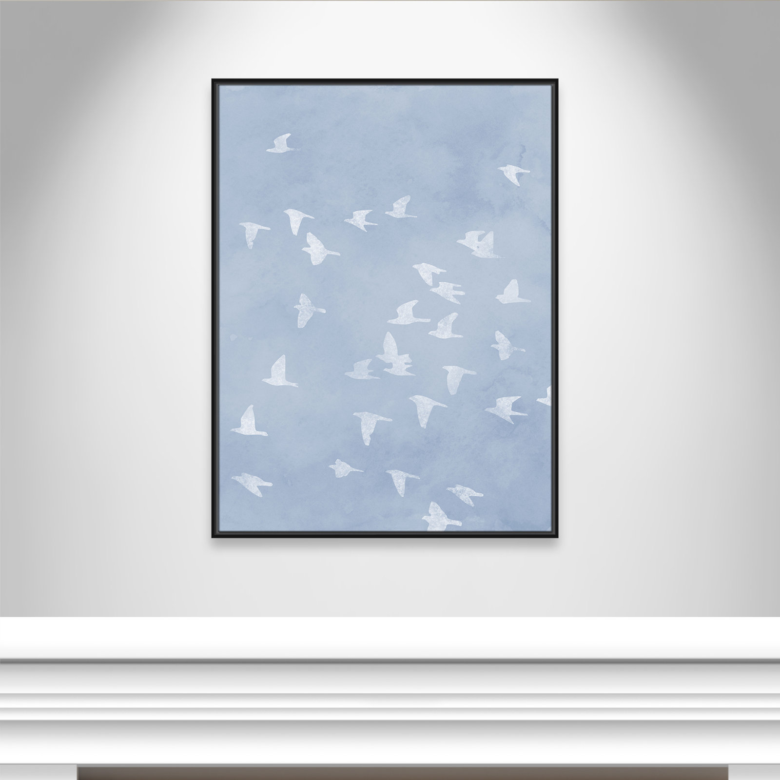 Flying Friends Print by Marcus Prime, 31.5'' W x 41.5'' H, Black Floater