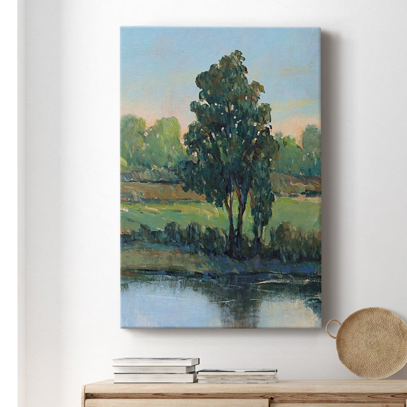 Arbre sur la berge I sur toile, H 18 po x l 12 po x P 1 po