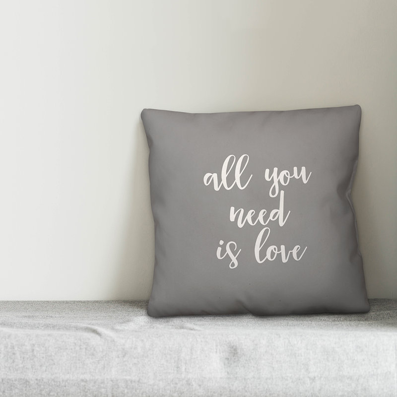  Coussin «All You Need is Love», Gris, Coussin et housse de coussin
