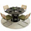 Ensemble de salle à manger à piédestal rond 5 pièces avec chaises cantilever-322702760