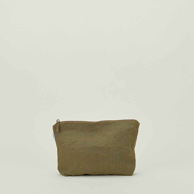  Linen/Cotton Makeup Organizer, Olive 