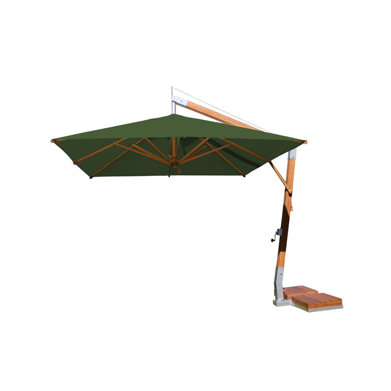 Sidewind 118'' W Cantilever Umbrella, Forrest Green Velvet