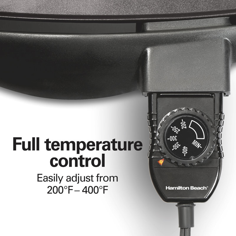 Hamilton Beach Black Ceramic Non-Stick Electric Griddle
