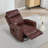 30.5 "W Manual Genuine Leather Swivel Rocker Recliner Vintage Recliner With Heated Massage-714923856