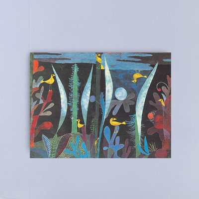 Paesaggio Con Uccelli Gialli - No Frame Print on Wood