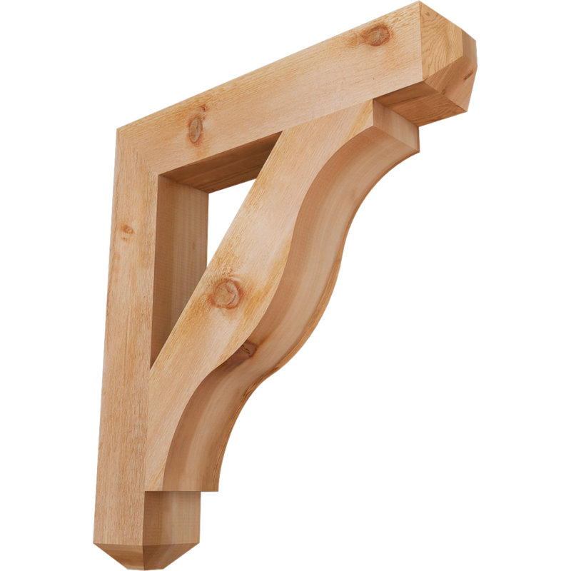 Funston Craftsman Bracket, 38" H x 6" W x 34" D, Rough Sawn, Western Red Cedar