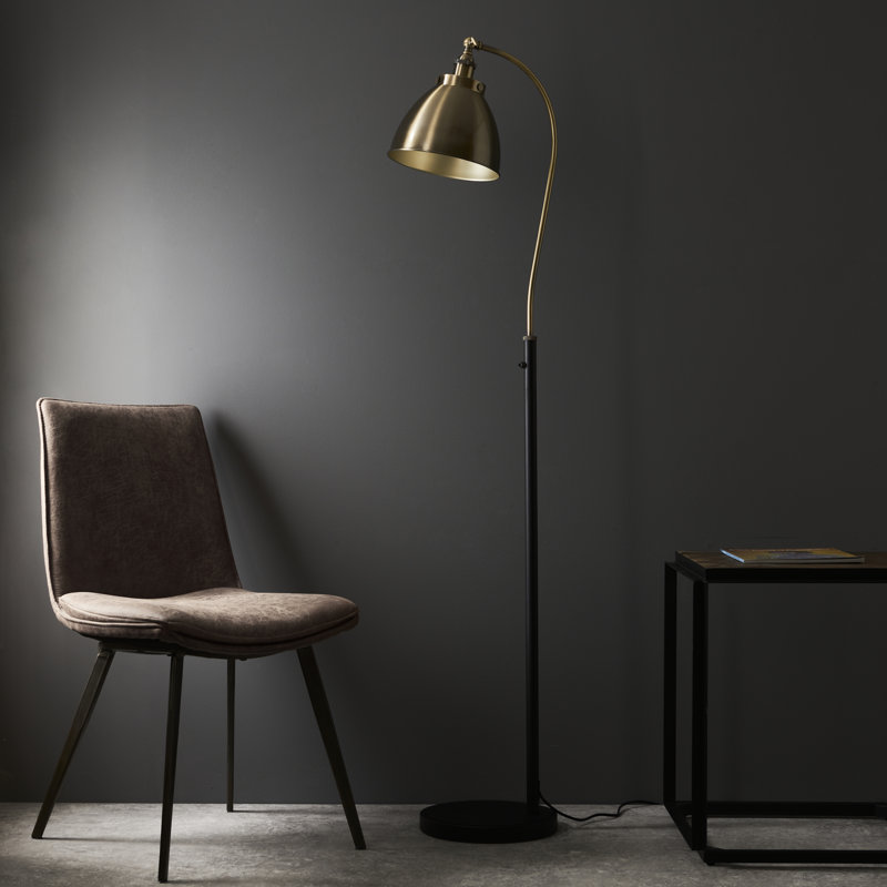Ziemer 160cm Matte Arched Floor Lamp, Antique Brass, Antique Brass