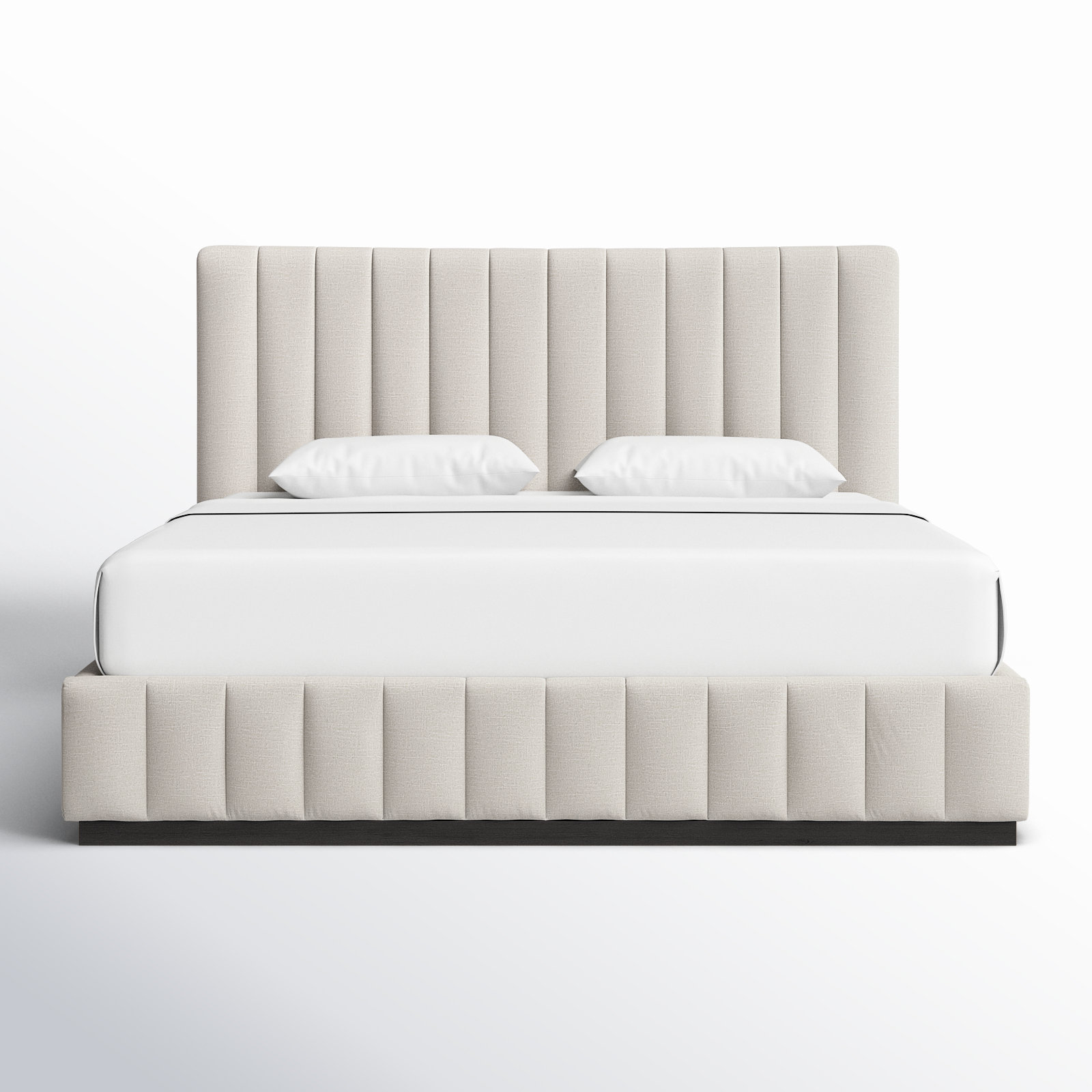 Codyn Upholstered Bed, Beige Linen Textured Fabric, King