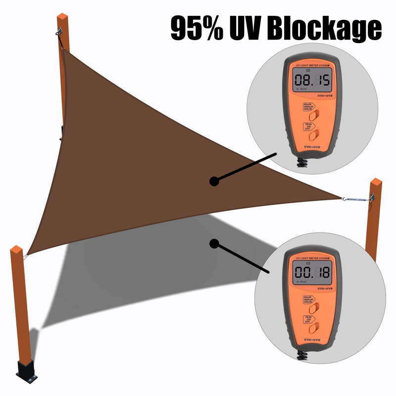 Brown Polyethylene Triangle Sun Shade Sail for Outdoor Spaces