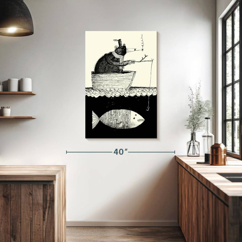 Ashelle Night Fishing, 39" H x 26" W