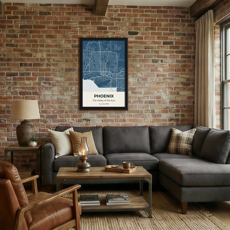 «Scenic & Cityscapes Phoenix Map Design», reproduction d'art, H 30 po x l 20 po