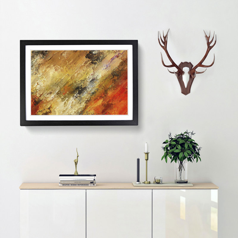 Memories of the Same in Abstract - Picture Frame Painting Print, 62cm H x 87cm W x 2cm D, Black Framed