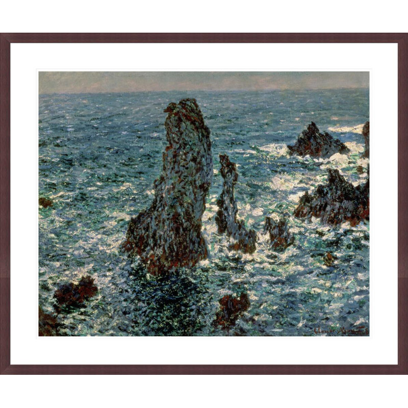 «The Rocks at Belle-Île» par Claude Monet, impression giclée encadrée, H 33,5 po x l 39,96 po