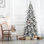 Arbre de Noël 9 pi en PE / PVC floqué avec 52 pommes de pin naturelles - 2138 pointes, conception compacte, branches articulées, base en métal stable, aspect enneigé réaliste