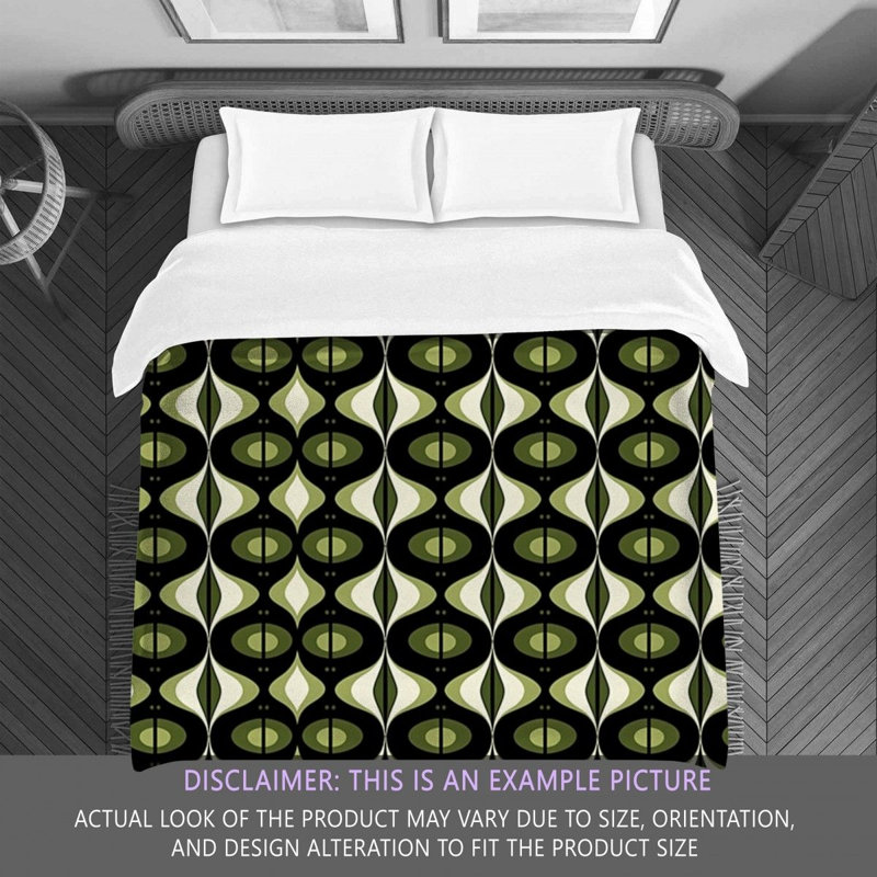Funky Bedding, Black/Green Abstract, Twin Extra Long Comforter