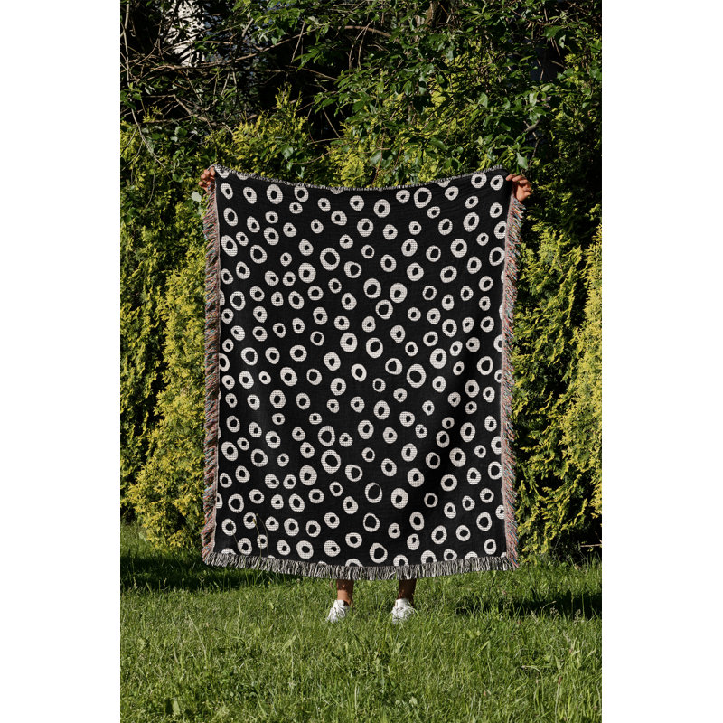 Jeté en coton Tanta, 50 x 70, Noir