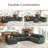 Anureet Maureece U-Shaped Upholstered Sectional Modular Sofa-1547134112