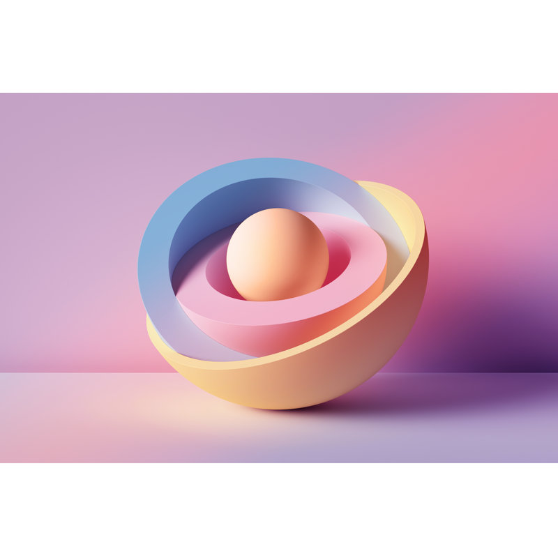 Pastel Neon Balls - Wrapped Canvas Print, 30cm H x 46cm W x 3.8cm D