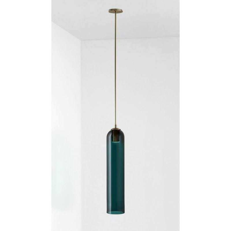 Lustre Deliguori, Amber, H 34 po x l 12 po x P 12 po, Bronze