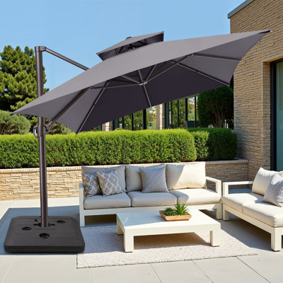 Parasol en porte-à-faux rectangulaire 13 'x 10', base de contrepoids incluse