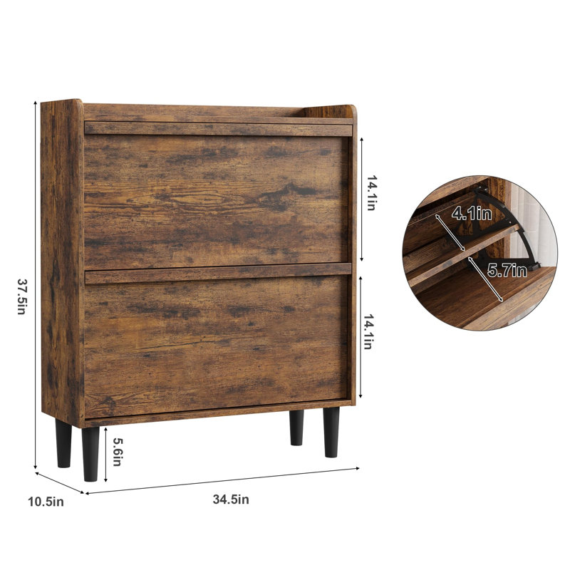 16 Pair Flip Down Shoe Storage