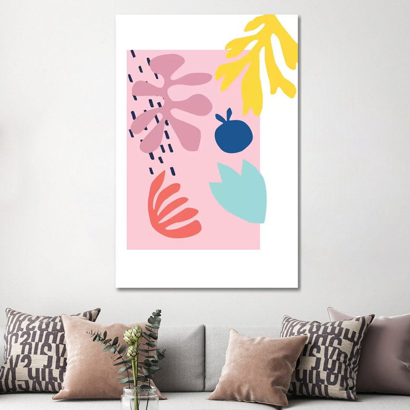 Pink Cut Out - Painting on Canvas, Wrapped Canvas, 152.4cm H x 101.6cm W x 3.81cm D