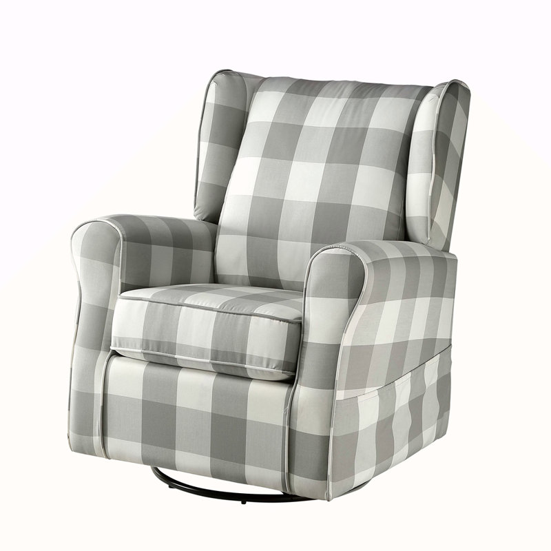 Rolled Arm Swivel Chair With Glider