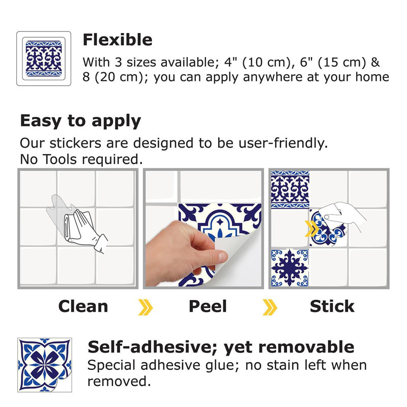 25.4cm W x 25.4cm L Vinyl Peel and Stick Mosaic Tile
