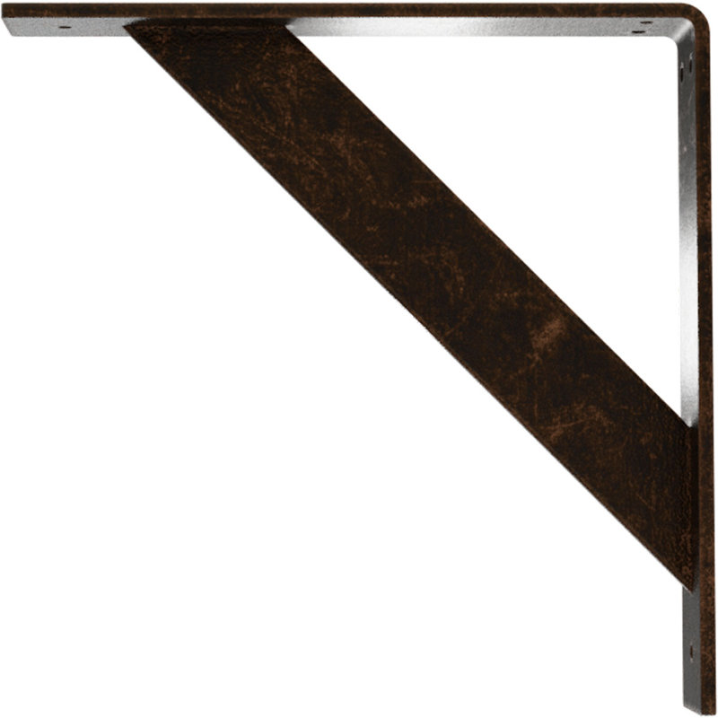 Support traditionnel en acier, H 12 po x l 2 po x P 12 po, Bronze vieilli