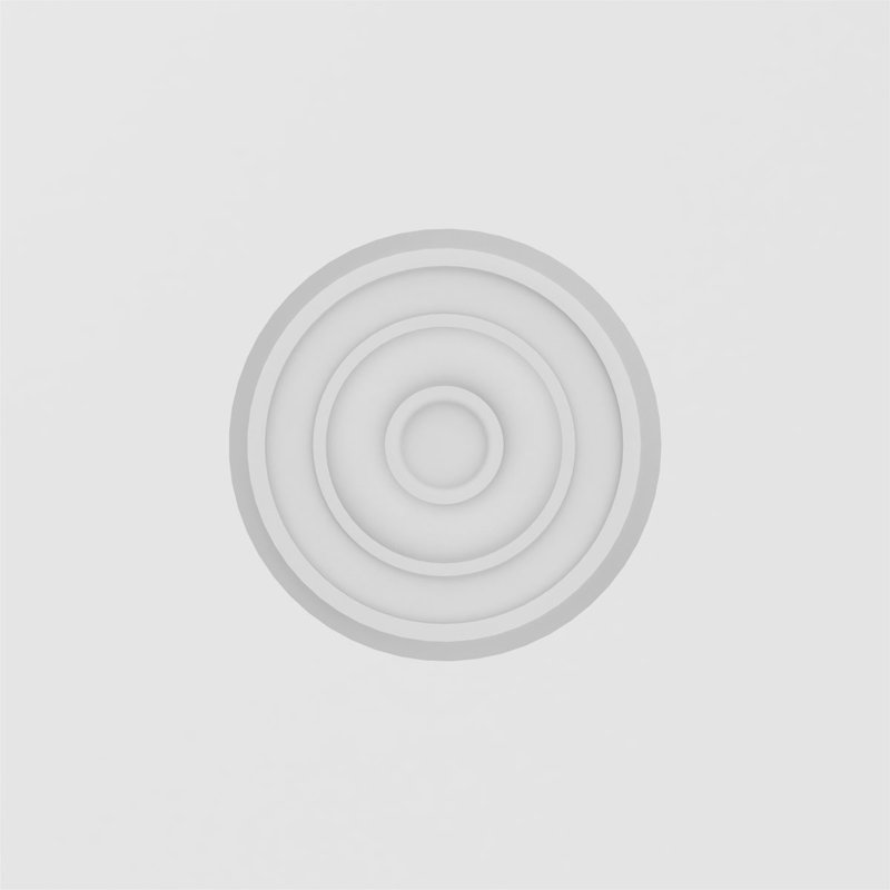Standard Sedgwick Bullseye Rosette with Square Edge, 7" H x 7" W x 1" D