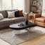 Table basse de 40 pouces en forme de nuage avec plateau noir et pieds en boule blancs, table basse moderne pour le salon-131345454