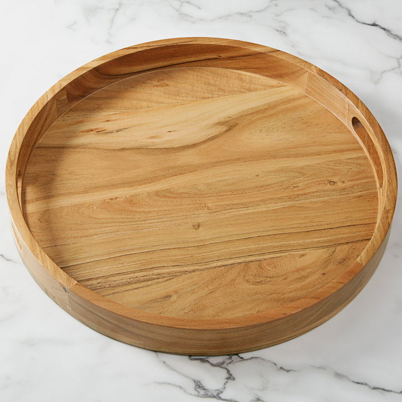 Laurel Initial Solid Wood Tray
