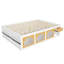 Queen Size Wooden Platform Bed With Bookshelf, Display Cabinet, Led Light And Drawer