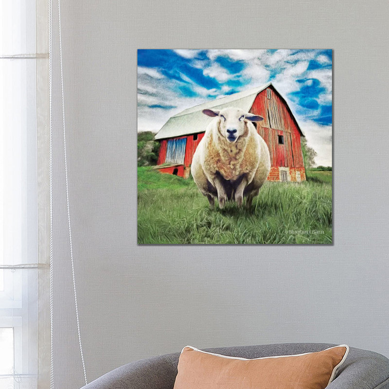 Sunday Afternoon Sheep Pose 1 Piece Wrapped Canvas Wall Art, 66.04 cm H x 66.04 cm W x 1.91 cm D
