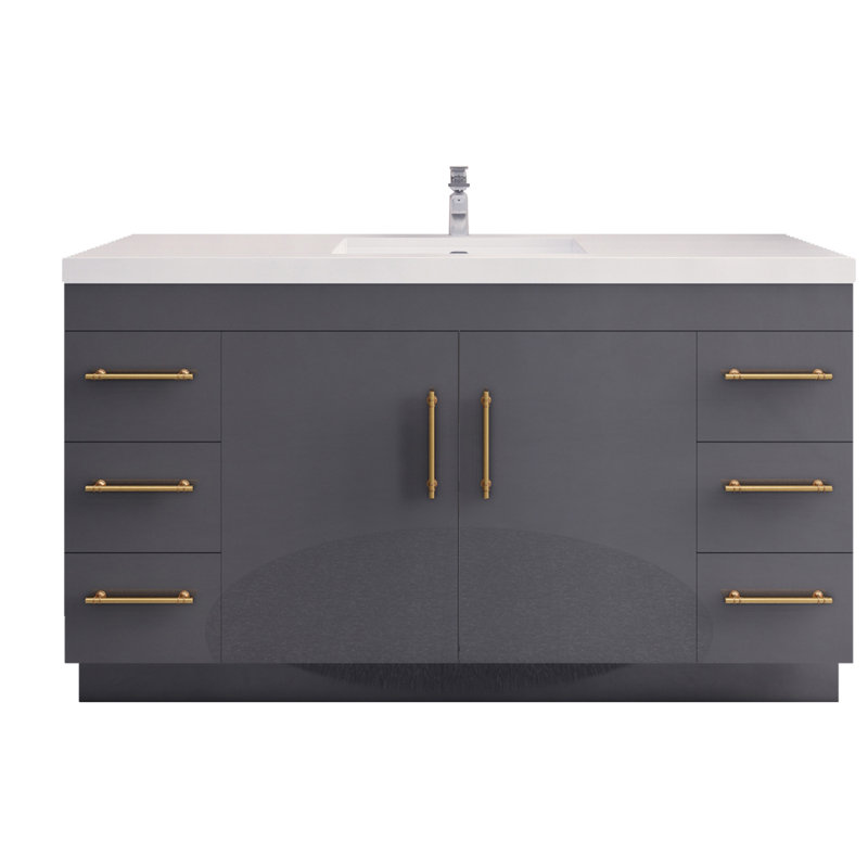 Meuble-lavabo Verda, Gris