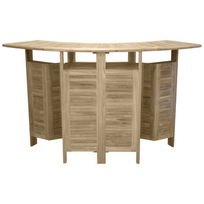 Baek Half Moon Teak Solid Wood Outdoor Bar Table - 97 cm W 53 cm D