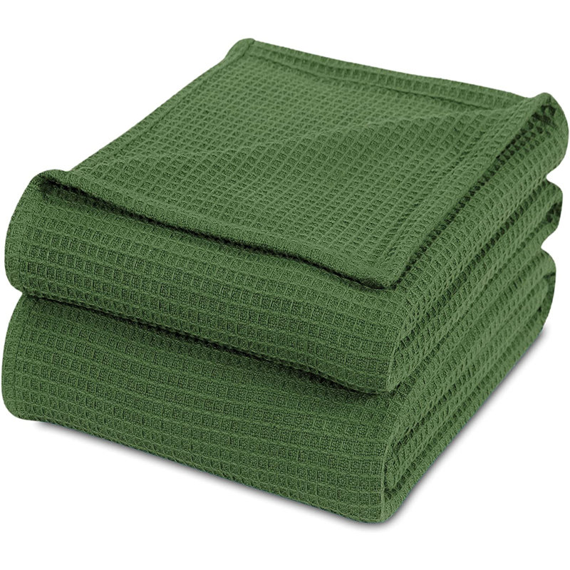 Couverture en coton, 5, Simple, Vert
