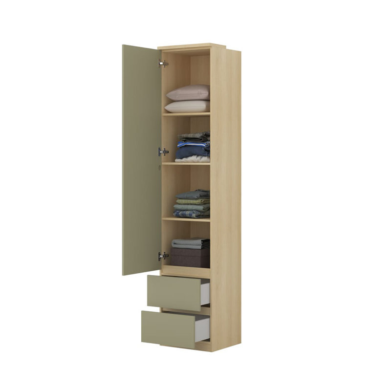 Bhushan 215cm H x 45cm W Composite Bookcase, Green